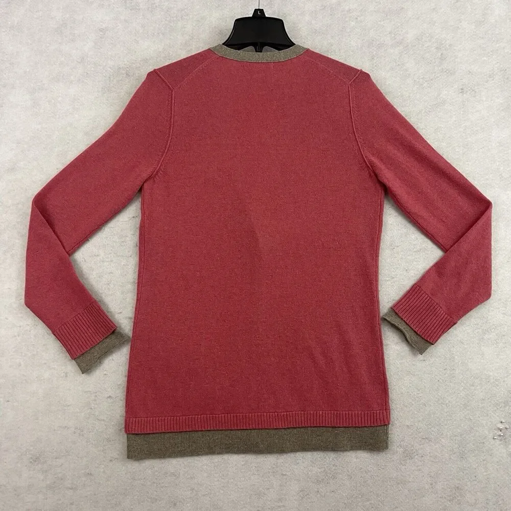 Banana Republic Cardigan Sweater Womens Size Large Pink Button Up Wool Cashmere - Picture 9 of 12
